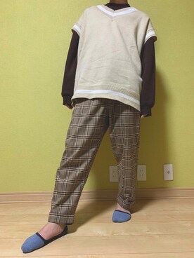 「BASQUE magenta（バスクマゼンタ）のアイテム（ベスト）」を使った、SHUTO(低身長男子)さん（メンズ・167cm）の春コーディネート