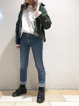 「Champion（チャンピオン）のアイテム（その他）」を使った、Miyuさん（レディース・163cm）の秋コーディネート