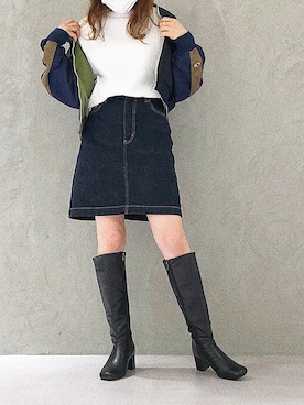 「Champion（チャンピオン）のアイテム（ブルゾン）」を使った、Miyuさん（レディース・163cm）の秋コーディネート