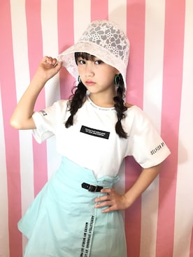 「apres jour（アプレジュール）のアイテム（帽子）」を使った、kokonenさん（キッズ・134cm）の春コーディネート