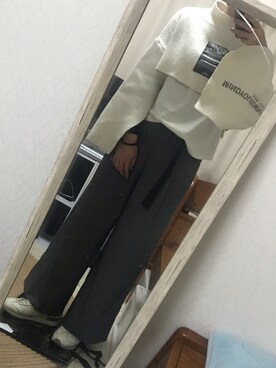 「M.Y.O.B（エム.ワイ.オー.ビー）のアイテム（トップス）」を使った、tamiさん（レディース・161cm）の冬コーディネート