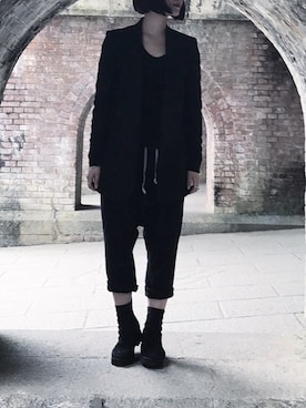 「HELMUT LANG（ヘルムートラング）のアイテム（ノーカラージャケット）」を使った、rukaさん（レディース・158cm）の夏コーディネート