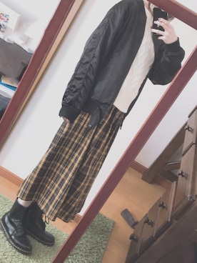 「ゆったりシルエット」｜「アイテム（ブーツ）」を使った、もみじ【Momiji】さん（レディース・165cm）の冬コーディネート