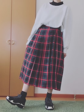 「ゆったりシルエット」｜「アイテム（スウェット）」を使った、もみじ【Momiji】さん（レディース・165cm）の冬コーディネート