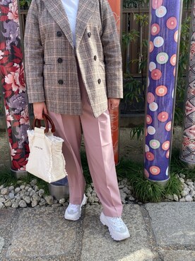 「Candy Beans（キャンディビーンズ）のアイテム（ジャケット/アウター）」を使った、sanaさん（レディース・162cm）の春コーディネート