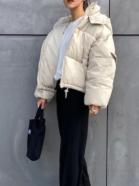 「fifth（フィフス）の中綿ショートダウンコート（ダウンジャケット/コート）」を使った、りょんさん（レディース・165cm）の秋コーディネート