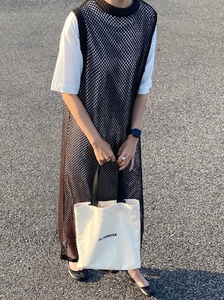 Jeanasis ジーナシス の Jeanasis メッシュプルオーバーセットワンピース ワンピース Wear