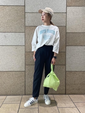 「NEW ERA（ニューエラ）の＜NEW ERA（ニューエラ）＞ T/W 9THIRTY LA/キャップ（キャップ）」を使った、YOSHIDA MAYUさん（レディース・162cm）の春コーディネート