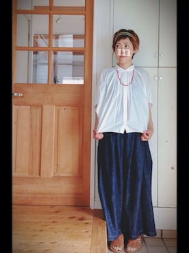 「アイテム（ステンカラーコート）」を使った、むろこ。さん（レディース・155cm・40代）の春コーディネート