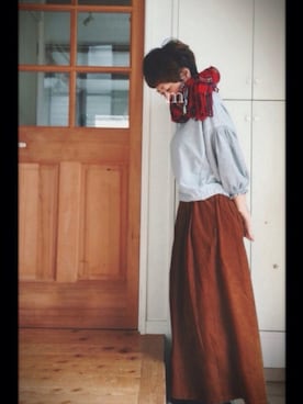 「タータンチェック」｜むろこ。さん（レディース・155cm）の秋コーディネート