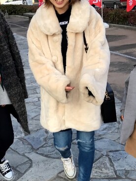 「Little sunny bite（リトルサニーバイト）のアイテム（ジャケット/アウター）」を使った、わいみーさん（レディース・154cm）の春コーディネート