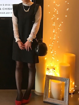 「お呼ばれ」｜「アイテム（アナログ腕時計）」を使った、わいみーさん（レディース・154cm）の春コーディネート