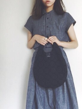 「MARGARET HOWEEL」｜「アイテム（スカート）」を使った、r.さん（レディース・165cm）の夏コーディネート