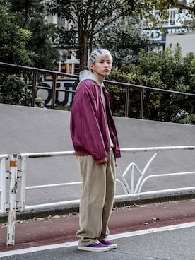 「no brand（ノーブランド）のアイテム（ジャケット/アウター）」を使った、濱田 響さん（メンズ・170cm）の冬コーディネート