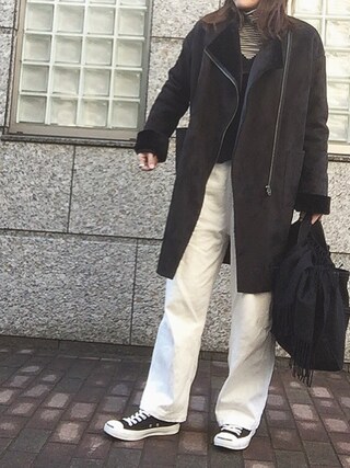 ジャーナルスタンダード フェイクムートンノーカラーコート☆今季人気☆ ブランド古着】JOURNAL STANDARD / ジャーナルスタンダード
