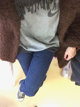 「スエット」｜「アイテム（その他アウター）」を使った、rkmmさん（レディース・163cm）の春コーディネート