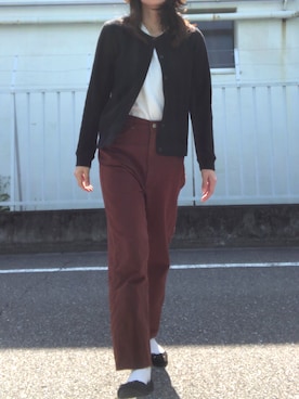 「FIL DE FER（フィルデフェール）のアイテム（パンツ）」を使った、rkmmさん（レディース・163cm）の秋コーディネート