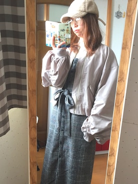 「Crisp（クリスプ）のアイテム（ブルゾン）」を使った、nanakoさん（レディース・150cm）の冬コーディネート