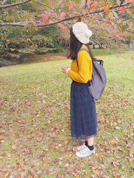 「Samansa Mos2 blue（サマンサモスモスブルー）のアイテム（バックパック/リュック）」を使った、chinatsuさん（レディース・157cm）の秋コーディネート