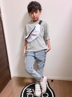 「MKT（エムケーティー）のアイテム（バッグ）」を使った、Minさん（キッズ・130cm）の春コーディネート