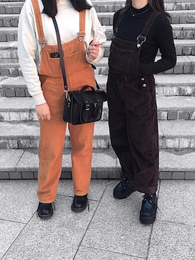 「WC（ダブル シー）のアイテム（オールインワン・サロペット）」を使った、ズミさん（レディース・147cm）の春コーディネート