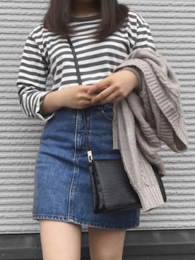 「Guess（ゲス）のアイテム（スカート）」を使った、ズミさん（レディース・147cm）の夏コーディネート