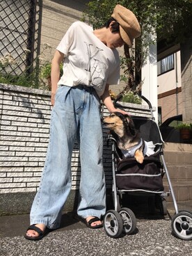 「スポサン」｜「アイテム（キャスケット）」を使った、シオンさん（レディース・158cm）の夏コーディネート