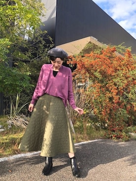 「キルトスカート」｜「アイテム（福袋/福箱）」を使った、シオンさん（レディース・158cm）の秋コーディネート