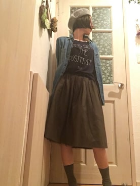 「Lee（リー）のアイテム（シャツ/ブラウス）」を使った、シオンさん（レディース・158cm）の秋コーディネート