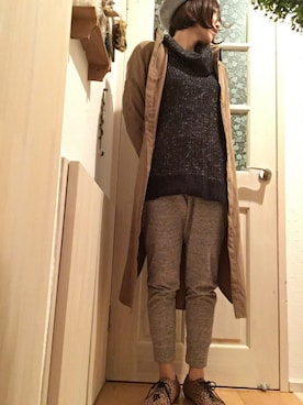 「オフタートルニット」｜シオンさん（レディース・158cm）の秋コーディネート