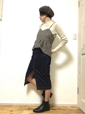 「ぺプラム」｜「アイテム（帽子）」を使った、シオンさん（レディース・158cm）の秋コーディネート