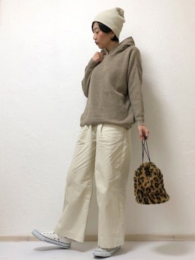 「アイラブCONVERSE」｜「アイテム（福袋/福箱）」を使った、シオンさん（レディース・158cm）の冬コーディネート