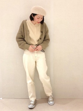 「春カラー」｜「アイテム（福袋/福箱）」を使った、シオンさん（レディース・158cm）の冬コーディネート