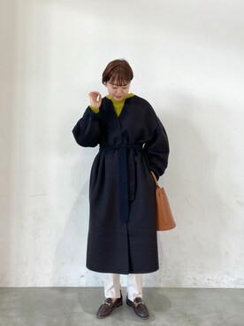 「チェック柄に恋してる」｜「アイテム（ノーカラージャケット）」を使った、MIKUさん（レディース・158cm）の秋コーディネート