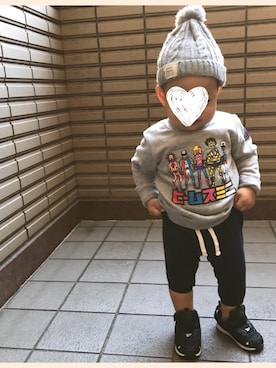 「こども ビームス（コドモビームス）のアイテム（スウェット）」を使った、yuukiさん（キッズ・90cm）の秋コーディネート