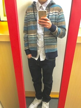 「VISION（ヴィジョン）のアイテム（シューズ）」を使った、D-chさん（メンズ・168cm）の春コーディネート