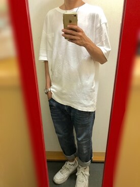 「VISION（ヴィジョン）のアイテム（シューズ）」を使った、D-chさん（メンズ・168cm）の夏コーディネート