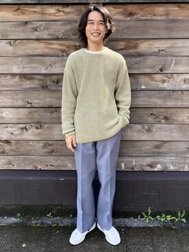 「ホワイトスニーカー」｜「アイテム（その他）」を使った、ADAM ET ROPE' HOMME STAFFさん（メンズ・173cm）の春コーディネート