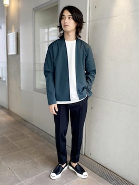 「ADAM ET ROPE'（アダムエロペ）の【NORITAKE】ビスポンチT 20SS（Tシャツ/カットソー）」を使った、ADAM ET ROPE' HOMME STAFFさん（メンズ・173cm）の春コーディネート