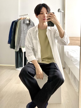 「ADAM ET ROPE'（アダムエロペ）の【NORITAKE】ビスポンチT 20SS（Tシャツ/カットソー）」を使った、ADAM ET ROPE' HOMME STAFFさん（メンズ・178cm）の春コーディネート