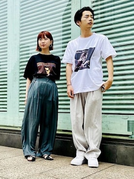 「コラボTシャツ」｜ADAM ET ROPE' HOMME STAFFさん（メンズ・170cm）の夏コーディネート