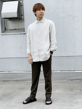 「スラックスパンツ」｜ADAM ET ROPE' HOMME STAFFさん（メンズ・168cm）の夏コーディネート