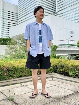 「グラミチ」｜ADAM ET ROPE' HOMME STAFFさん（メンズ・166cm）の夏コーディネート