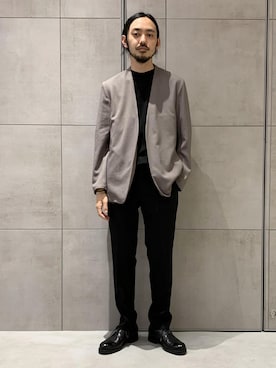 「アイテム（ノーカラージャケット）」を使った、ADAM ET ROPE' HOMME STAFFさん（メンズ・171cm）の夏コーディネート