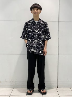 「アロハシャツ」｜ADAM ET ROPE' HOMME STAFFさん（メンズ・165cm）の夏コーディネート