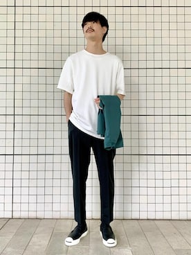「ADAM ET ROPE'（アダムエロペ）の【NORITAKE】ビスポンチT 20SS（Tシャツ/カットソー）」を使った、ADAM ET ROPE' HOMME STAFFさん（メンズ・175cm）の夏コーディネート