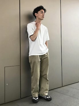 「ADAM ET ROPE'（アダムエロペ）の【NORITAKE】ビスポンチT 20SS（Tシャツ/カットソー）」を使った、ADAM ET ROPE' HOMME STAFFさん（メンズ・165cm）の夏コーディネート