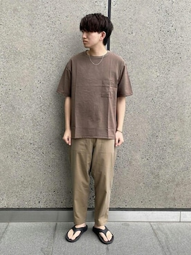 「ポケットＴシャツ」｜ADAM ET ROPE' HOMME STAFFさん（メンズ・165cm）の夏コーディネート