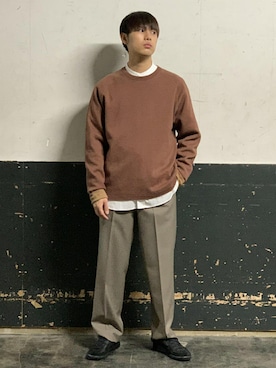 「REPRODUCTION OF FOUND（リプロダクションオブファウンド）の【REPRODUCTION OF FOUND】EX GERMAN TRAINER（スニーカー）」を使った、ADAM ET ROPE' HOMME STAFFさん（メンズ・169cm）の秋コーディネート