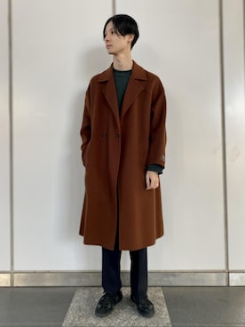 「アイテム（ステンカラーコート）」を使った、ADAM ET ROPE' HOMME STAFFさん（メンズ・178cm）の秋コーディネート